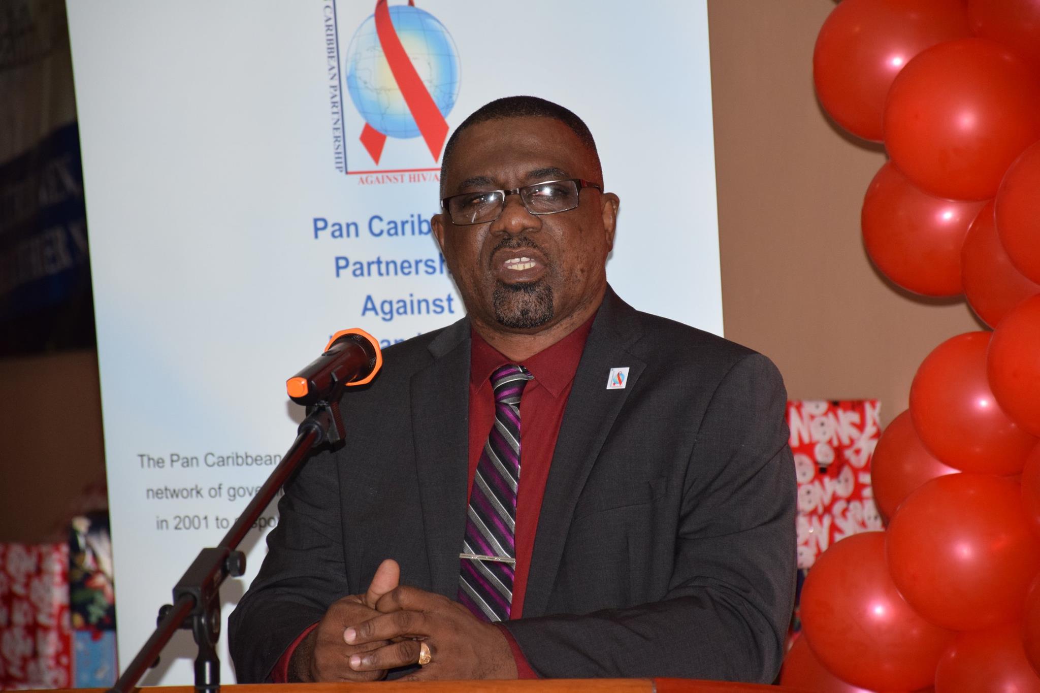 Photo of Message by Director, PANCAP Coordinating Unit CARICOM Secretariat Dereck Springer  on the ocassion of World AIDS Day 2016