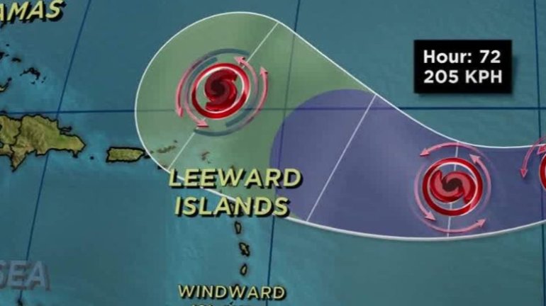 Photo of Potentially Catastrophic Category 5 Hurricane Irma Heading toward the Leeward Islands